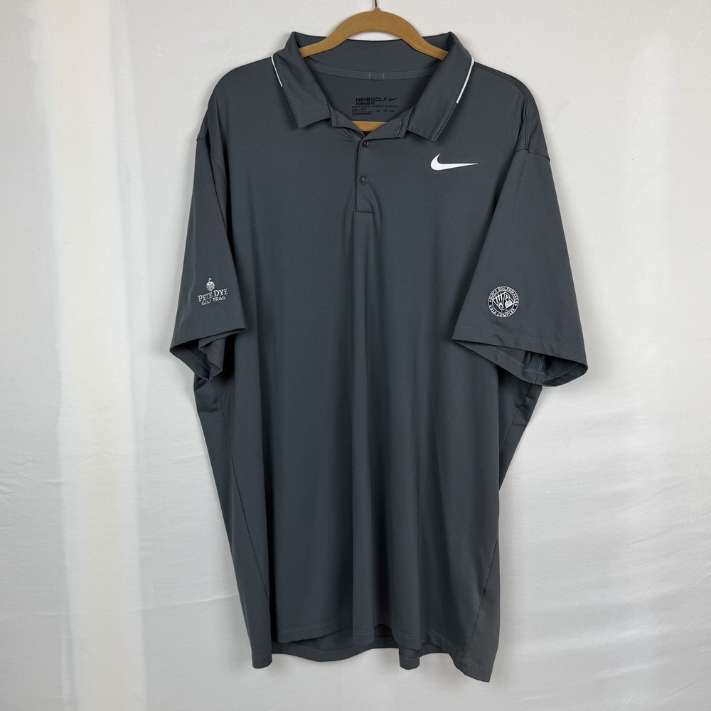Nike Golf Dri-FIT Polo XXL Gray Pete Dye Golf Trail Purdue Boilermakers